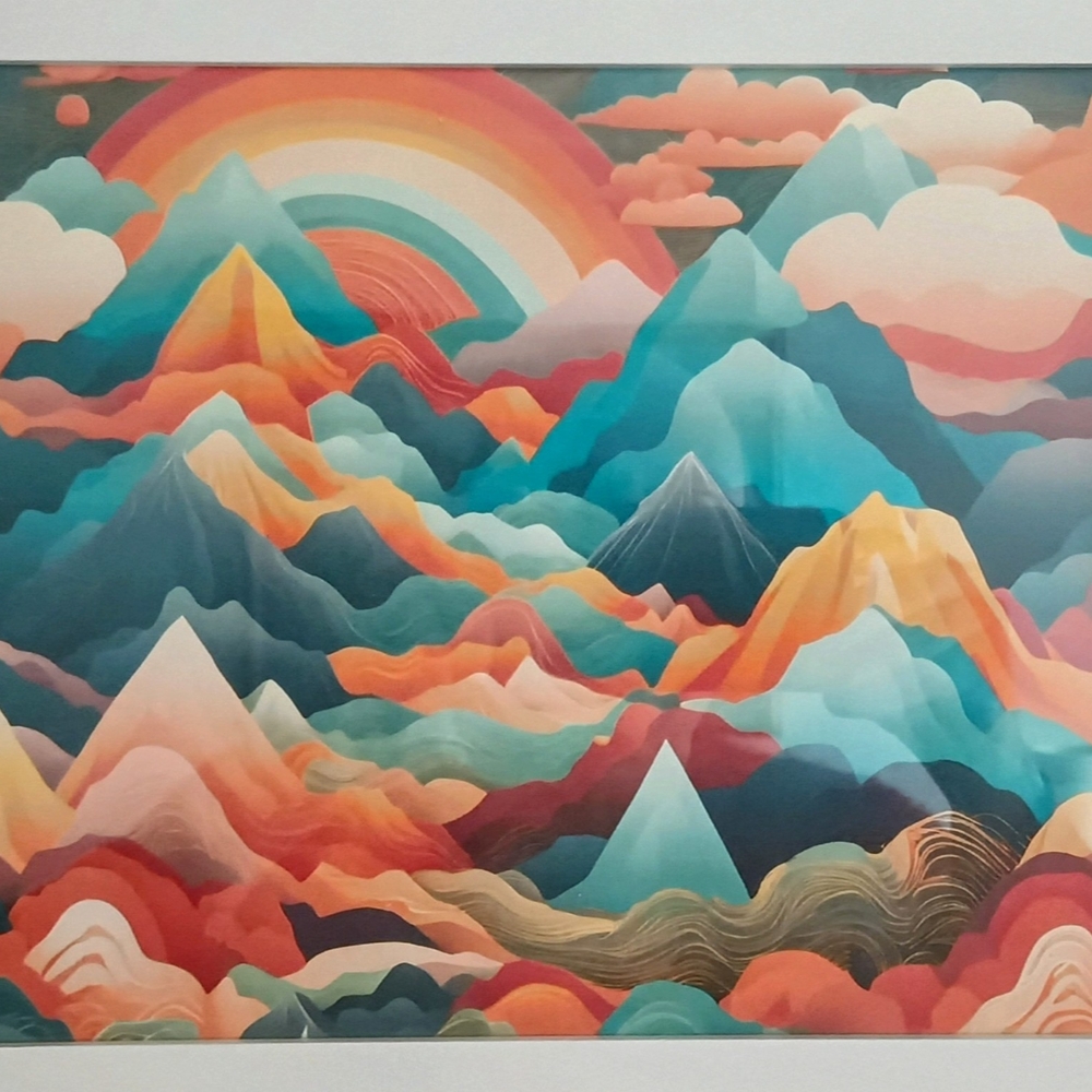 Colorful Mountain Landscape Art Print